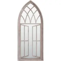 vidaXL Tuinspiegel 70x30 cm ijzer zandkleurig