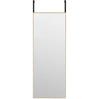 vidaXL Deurspiegel 30x80 cm glas en aluminium goudkleurig