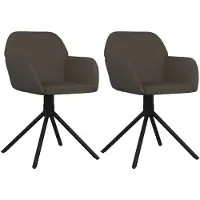 vidaXL Eetkamerstoelen draaibaar 2 st fluweel donkergrijs