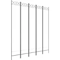 vidaXL Kamerscherm met 5 panelen 200x220 cm stof wit