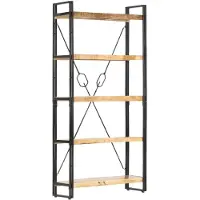 vidaXL Boekenkast met 5 schappen 90x30x180 cm massief mangohout