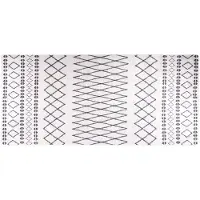 vidaXL Vloerkleed wasbaar 80x300 cm wit en zwart
