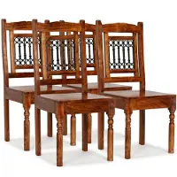 vidaXL Eetkamerstoelen 4 st massief hout klassiek