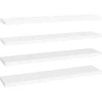 vidaXL Wandschappen zwevend 4 st 120x23,5x3,8 cm MDF wit