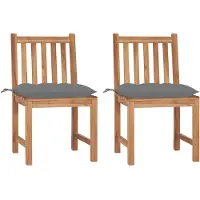 vidaXL Tuinstoelen, 2 stuks met kussens, massief teakhout