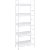 vidaXL Boekenkast met 5 schappen 60x27,6x158,5 cm bewerkt hout wit