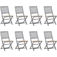 vidaXL Tuinstoelen 8 st inklapbaar met kussens massief acaciahout