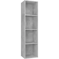 vidaXL Boekenkast/tv-meubel 36x30x143 cm bewerkt hout betongrijs