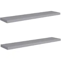 vidaXL Wandschappen zwevend 2 st 120x23,5x3,8 cm MDF grijs