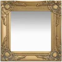 vidaXL Wandspiegel barok stijl 40x40 cm goudkleurig
