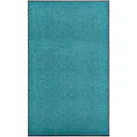 vidaXL Deurmat wasbaar 90x150 cm cyaan