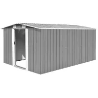 vidaXL Tuinschuur 257x392x181 cm metaal grijs