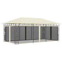 vidaXL Belvédère avec moustiquaire 6x3x2,73 m Crème