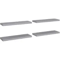 vidaXL Wandschappen zwevend 4 st 80x23,5x3,8 cm MDF grijs