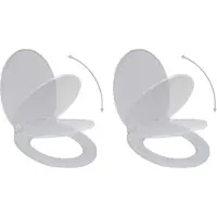 vidaXL Toiletbrillen met soft-close deksels 2 st kunststof wit
