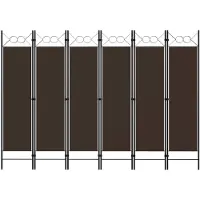 vidaXL Kamerscherm met 6 panelen 240x180 cm bruin