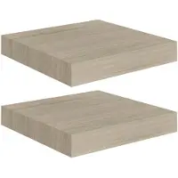 vidaXL Wandschappen zwevend 2 st 23x23,5x3,8 cm MDF eikenkleurig