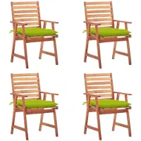 vidaXL Tuinstoelen 4 st met kussens massief acaciahout