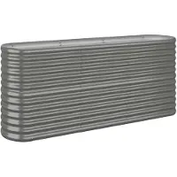 vidaXL Plantenbak 152x40x68 cm gegalvaniseerd staal grijs