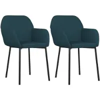 vidaXL Eetkamerstoelen 2 st fluweel blauw
