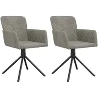 vidaXL Eetkamerstoelen draaibaar 2 st fluweel lichtgrijs
