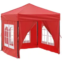 vidaXL Partytent inklapbaar met zijwanden 2x2 m rood