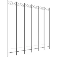 vidaXL Kamerscherm met 6 panelen 240x220 cm stof wit
