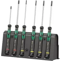 Wera 2035/6 B Schroevendraaierset Elektronica en fijnmechanica 6-delig Plat, Kruiskop Phillips
