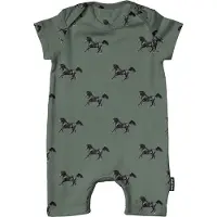 Snurk Playsuit SNURK Baby Black Horses Green-86