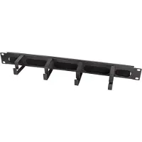 Logilink 19"-Kabelführungspanel mit 4 Stahlbügeln und Bürstenleiste, schwarz
