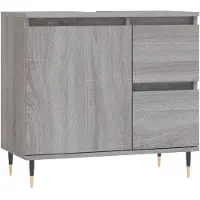 vidaXL Badkamerkast 65x33x60 cm bewerkt hout grijs sonoma eikenkleurig