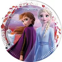 Disney Frozen 8x 2 bordjes 23 cm van karton - feest thema bordjes