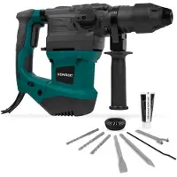 Vonroc Boorhamer 1500W – 6 Joule – Instelbare snelheid - SDS plus – 4 Functies – Incl. boren & beitels