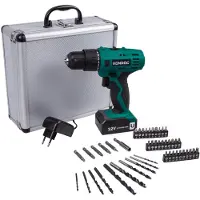 Vonroc Accuboormachine 12V | Incl. 46 accessoires en 1 accu in koffer
