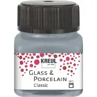 Kreul Glasverf - Porseleinverf - Metallic Zilver - Classic - Glazuur look - - 20 ml