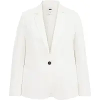 We fashion - Dames getailleerde jersey blazer met stretch - Curve - Wit - Viscose - Plus Size Maat: 50