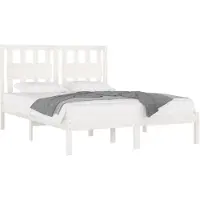 vidaXL Bedframe massief grenenhout wit 120x200 cm