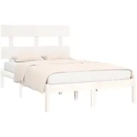 vidaXL Bedframe massief hout wit 120x200 cm