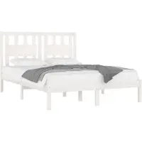 vidaXL Bedframe massief grenenhout wit 140x200 cm