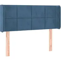 vidaXL Hoofdbord met randen 83x16x78/88 cm fluweel donkerblauw