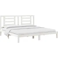 vidaXL Massief houten bed zonder matras, wit, 200x200 cm, van grenenhout
