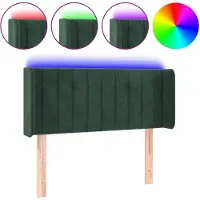 vidaXL Hoofdbord LED 83x16x78/88 cm fluweel donkergroen