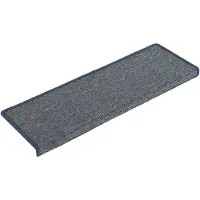 vidaXL Trapmatten 15 st 65x21x4 cm lichtgrijs en blauw met rechthoekige rand