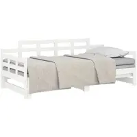 vidaXL Dagbed uitschuifbaar, wit, massief hout, grenen, 2x(80x200) cm