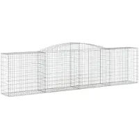 vidaXL Gabionen met boogvorm, 25 stuks, 400x50x100/120 cm, verzinkt staal