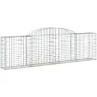 vidaXL Gabionen met boogvorm, 9 stuks, 300x30x80/100 cm, verzinkt staal