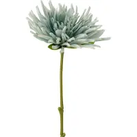 J-Line bloem Chrysant Mini - kunststof - wit/lichtblauw - 24 stuks