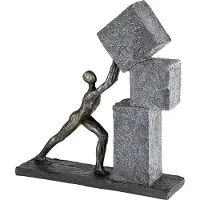 Casablanca by Gilde Decoratief figuur Sculptuur Stacking, bronskleurig/grijs Decoratief object, hoogte 31 cm, met teksthanger, woonkamer (1 stuk)
