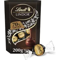 Lindt LINDOR 70% pure chocolade bonbons 200 gram - 16 zacht smeltende pure chocolade bonbons - Vaderdag Cadeau
