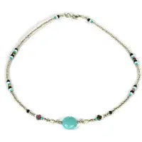Heaven Eleven - dames - ketting - 925 - zilver- turkoois - turquoise - 40cm